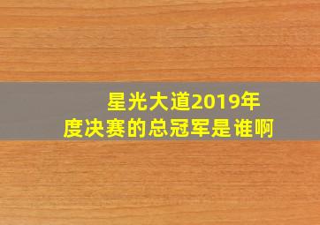 星光大道2019年度决赛的总冠军是谁啊