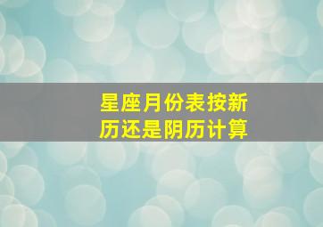 星座月份表按新历还是阴历计算