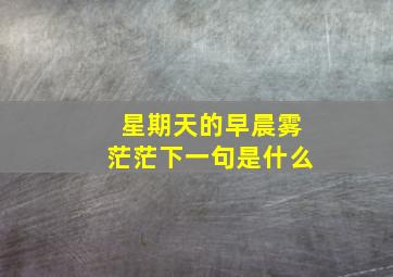 星期天的早晨雾茫茫下一句是什么