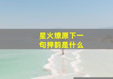 星火燎原下一句押韵是什么