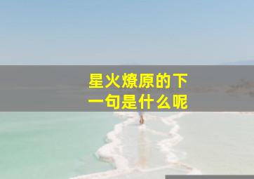 星火燎原的下一句是什么呢