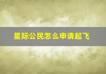 星际公民怎么申请起飞