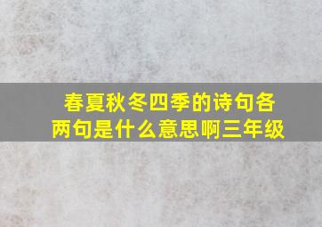 春夏秋冬四季的诗句各两句是什么意思啊三年级