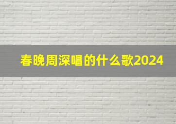 春晚周深唱的什么歌2024