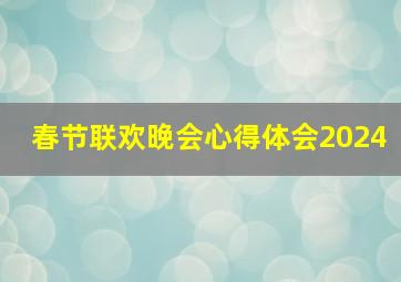 春节联欢晚会心得体会2024