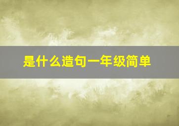 是什么造句一年级简单