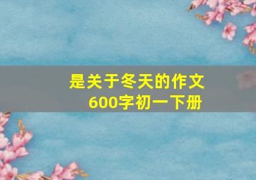 是关于冬天的作文600字初一下册