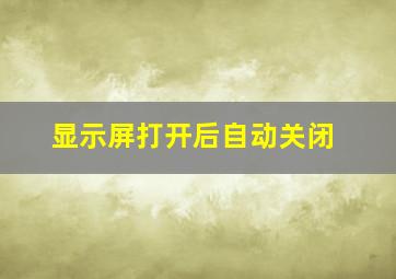 显示屏打开后自动关闭