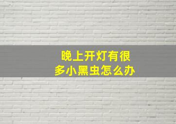 晚上开灯有很多小黑虫怎么办