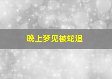 晚上梦见被蛇追