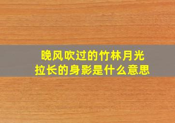 晚风吹过的竹林月光拉长的身影是什么意思