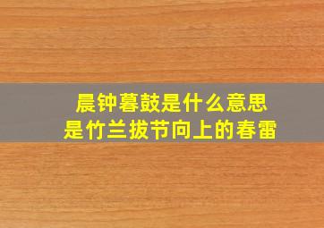 晨钟暮鼓是什么意思是竹兰拔节向上的春雷