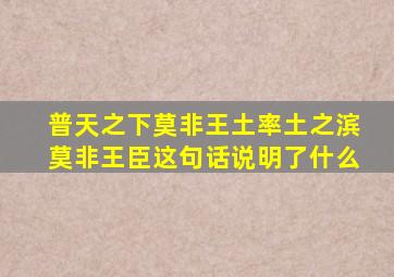 普天之下莫非王土率土之滨莫非王臣这句话说明了什么