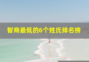 智商最低的6个姓氏排名榜