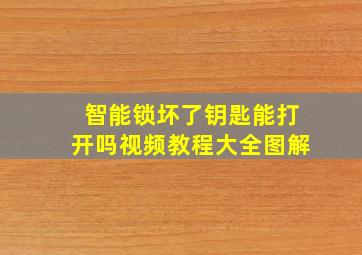 智能锁坏了钥匙能打开吗视频教程大全图解