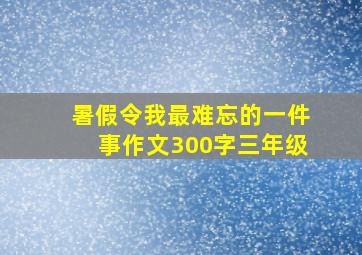 暑假令我最难忘的一件事作文300字三年级