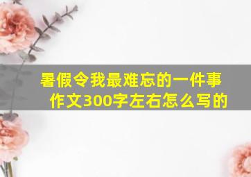 暑假令我最难忘的一件事作文300字左右怎么写的