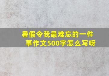 暑假令我最难忘的一件事作文500字怎么写呀