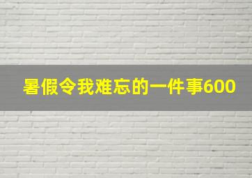 暑假令我难忘的一件事600