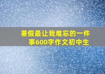 暑假最让我难忘的一件事600字作文初中生