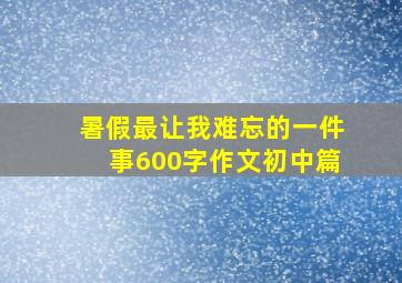 暑假最让我难忘的一件事600字作文初中篇