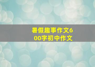 暑假趣事作文600字初中作文