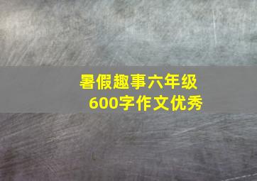 暑假趣事六年级600字作文优秀