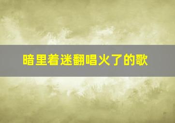 暗里着迷翻唱火了的歌