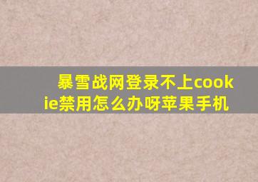 暴雪战网登录不上cookie禁用怎么办呀苹果手机