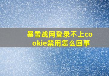 暴雪战网登录不上cookie禁用怎么回事