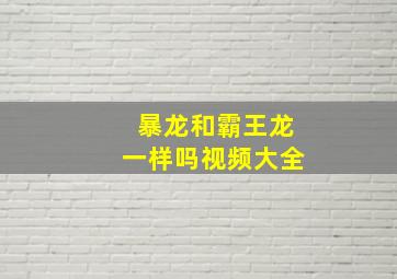 暴龙和霸王龙一样吗视频大全