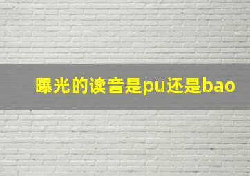 曝光的读音是pu还是bao