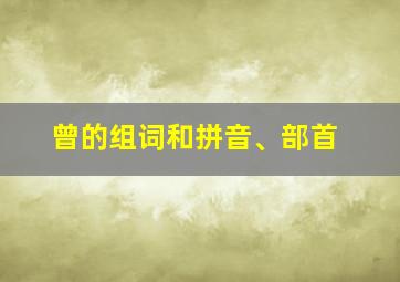 曾的组词和拼音、部首