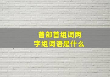 曾部首组词两字组词语是什么