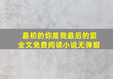 最初的你是我最后的爱全文免费阅读小说无弹窗