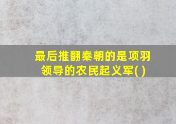 最后推翻秦朝的是项羽领导的农民起义军( )