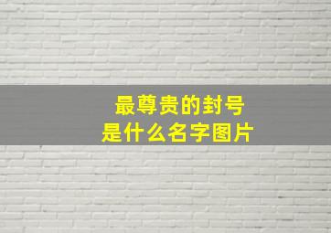 最尊贵的封号是什么名字图片