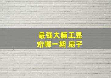 最强大脑王昱珩哪一期 扇子