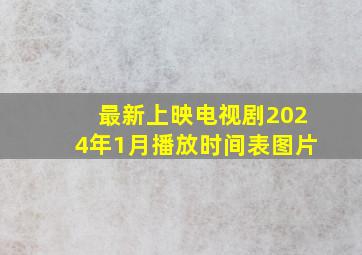 最新上映电视剧2024年1月播放时间表图片