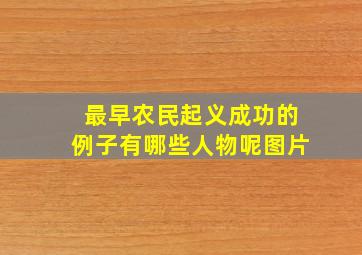 最早农民起义成功的例子有哪些人物呢图片