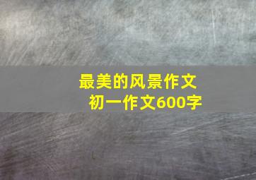 最美的风景作文初一作文600字