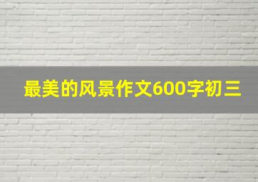 最美的风景作文600字初三