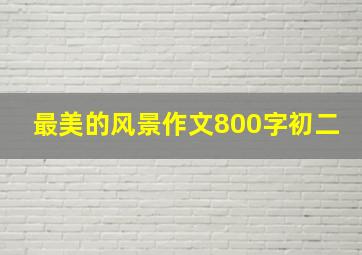 最美的风景作文800字初二