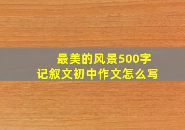 最美的风景500字记叙文初中作文怎么写