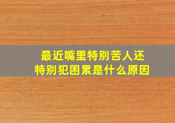 最近嘴里特别苦人还特别犯困累是什么原因