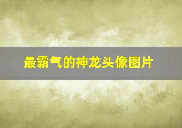 最霸气的神龙头像图片