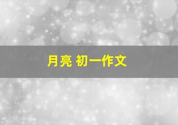 月亮 初一作文