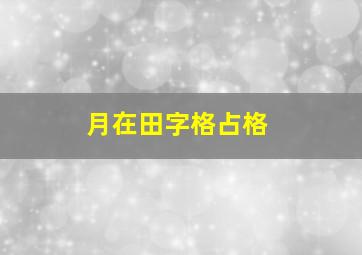 月在田字格占格