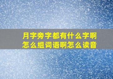 月字旁字都有什么字啊怎么组词语啊怎么读音