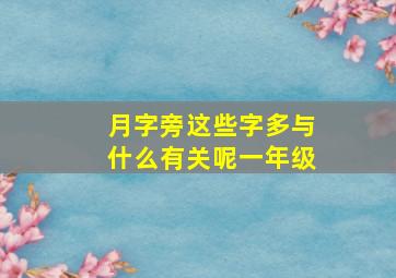 月字旁这些字多与什么有关呢一年级